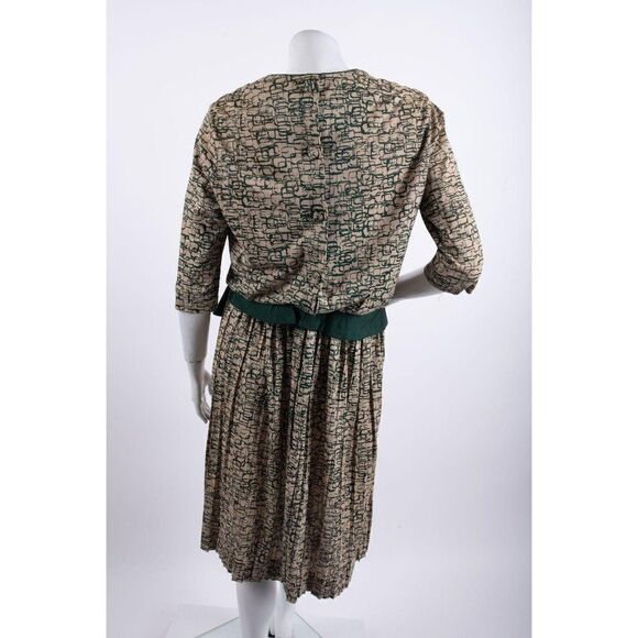 1970's Vintage Drop Waist Pleated Dress Women's - Picture 4 of 8